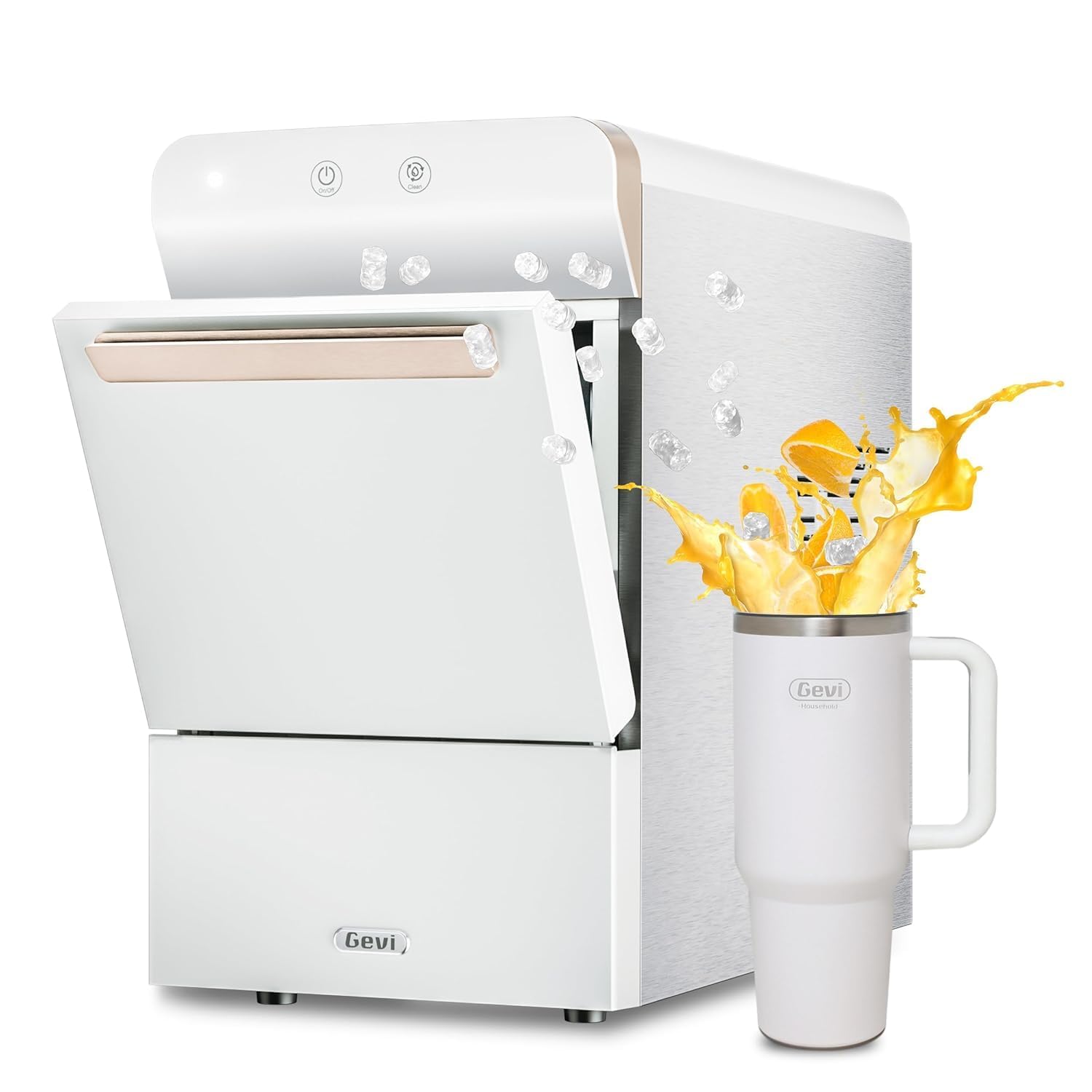 V2.0 Nugget-Eiswürfelbereiter, 17 kg/24 Std., Arbeitsplatte mit Selbstreinigung