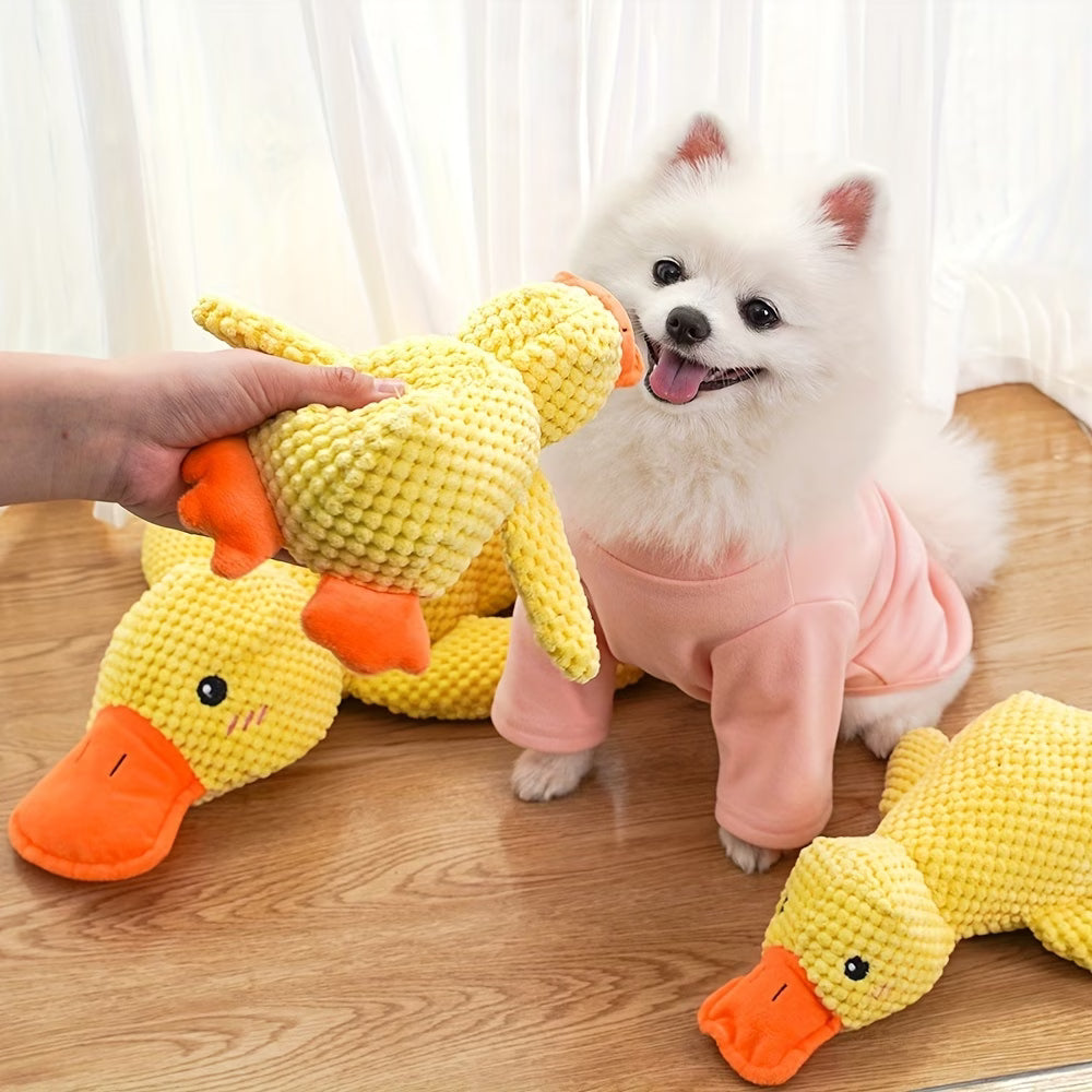 SweetS Robuste große Hundekauspielzeug – Plüsch-kausichere Ente