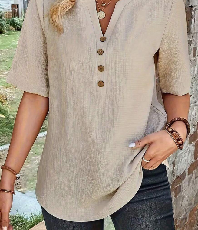 Damen Freizeit-Button-Down-Shirt einfarbig Frühling
