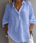 Plus Size Women's Solid Color Casual Long Sleeve Shirt
