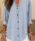 Women's Vertical Striped Notched Collar Shirt